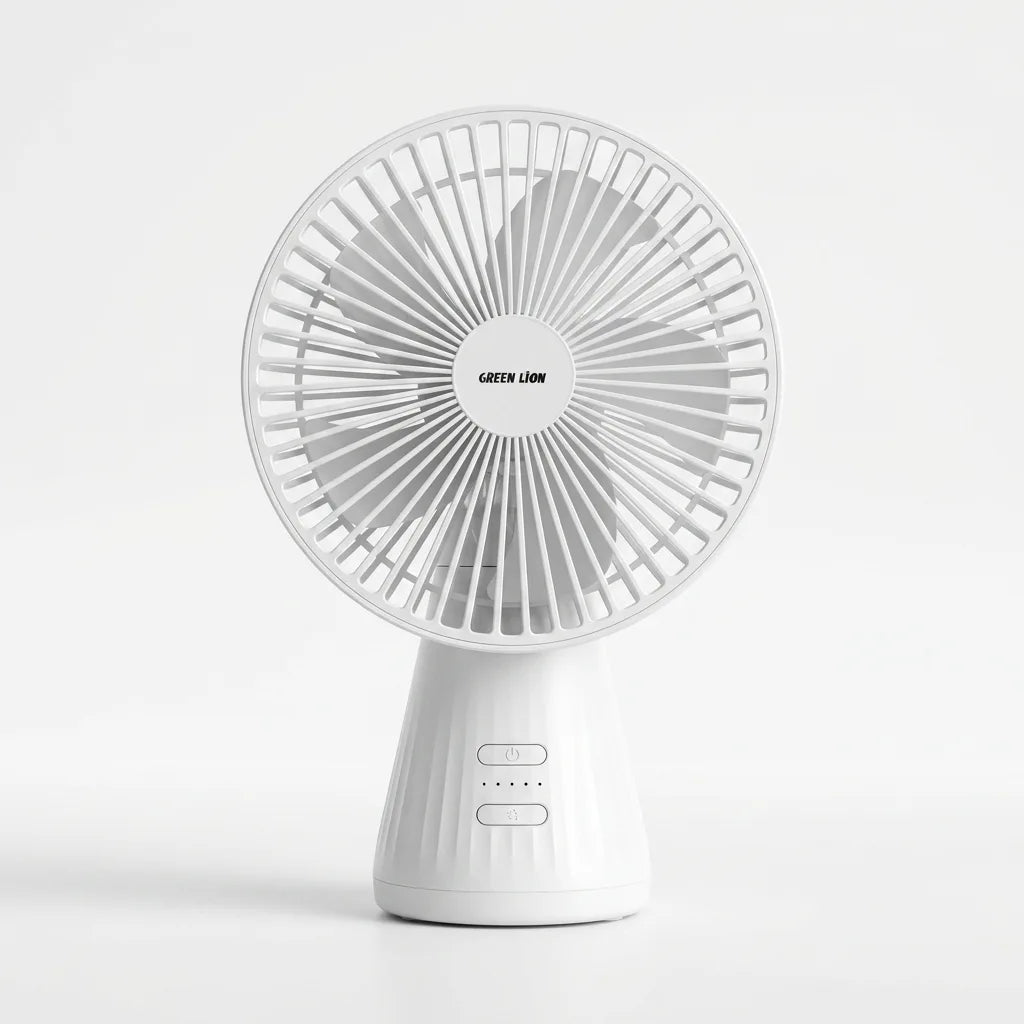 Green Lion PF-20 Portable Fan | 2400mAh Battery | USB-C | 4 Speed Levels | 90° Oscillation