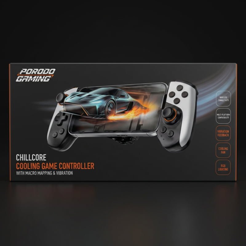 Porodo Chillcore Gaming Cooling Game Controller Macro Mapping & Vibration - Dohans Essentials - qatar