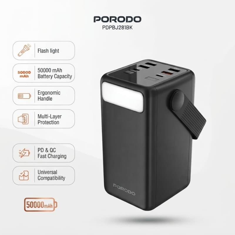 Porodo Lara 50000mAh PD 20W Fast Charging Power Bank - Dohans Essentials - qatar