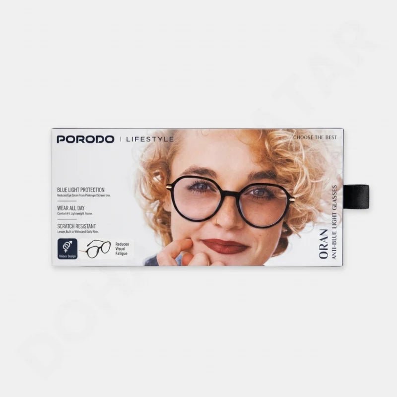 Porodo Lifestyle Oran Anti - Blue Light Glasses Black - Dohans Essentials - qatar