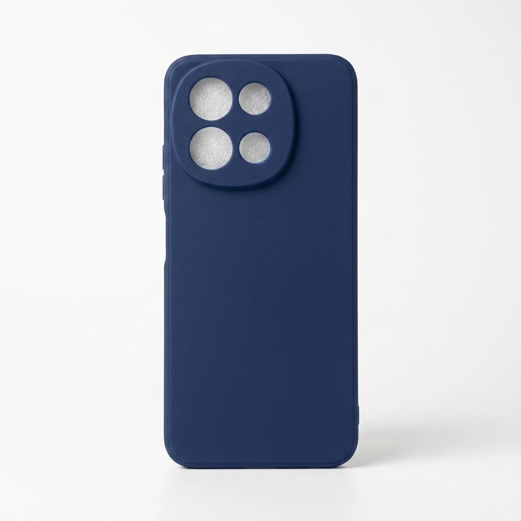 A white phone case with a black bumper frame, featuring compatibility text for Hono X5c/X5c Plus, Hono X5D 4G/X5D Plus 4G, and a small installation notes graphic at the bottom.