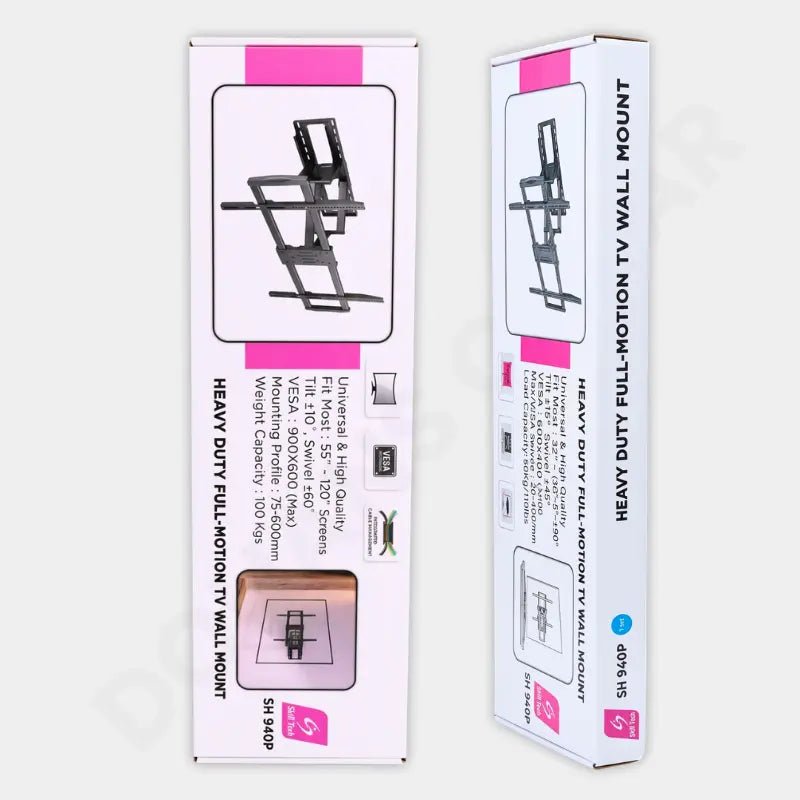 Premium Skill Tech SH940P Heavy Duty Full Motion TV Wall Mount 55 to 120 Inch - Dohans Essentials - qatar