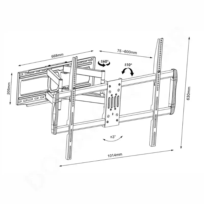 Premium Skill Tech SH940P Heavy Duty Full Motion TV Wall Mount 55 to 120 Inch - Dohans Essentials - qatar