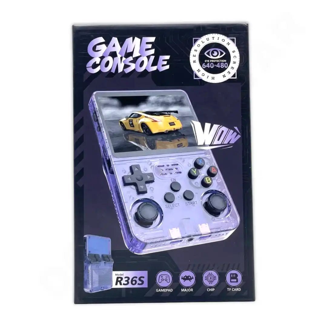 R36S Handheld Game Console | Quad-Core 64-Bit | 1GB DDR3L | 3.5" Display | 3000mAh | 14H Battery - Dohans Essentials - qatar