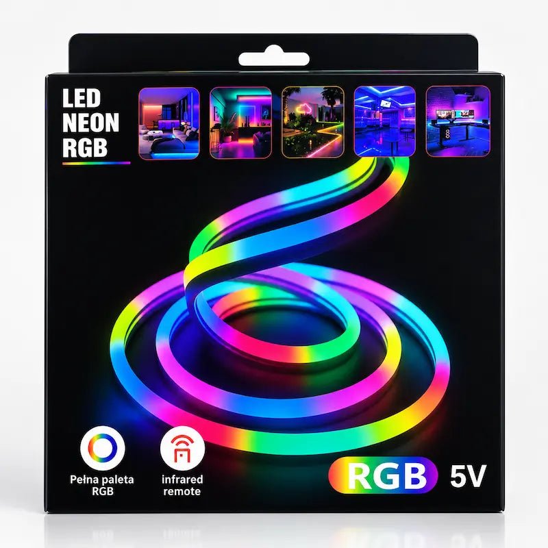RGB LED Neon Rope Light 5V USB Powered with Remote Control - Dohans Qatar - qatar
