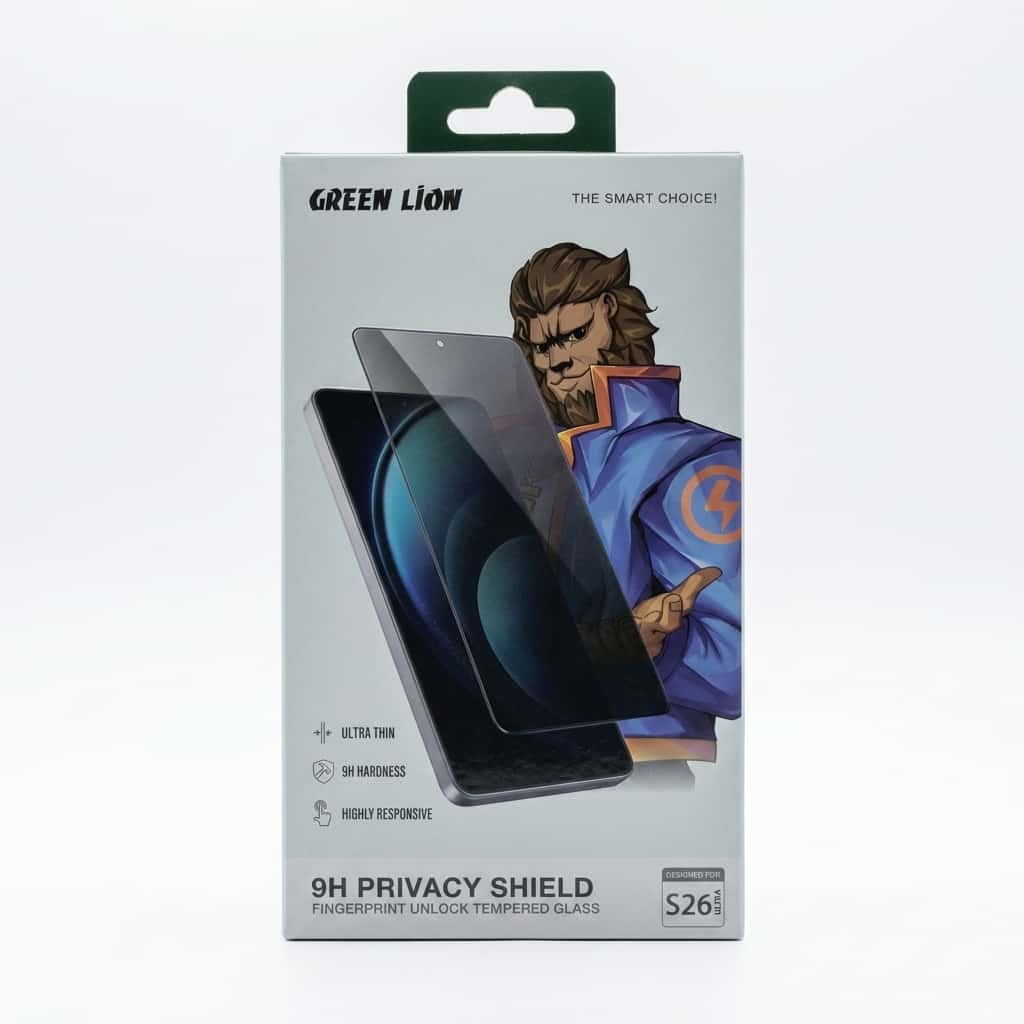 Samsung Galaxy S26 Ultra Green Lion 9H Privacy Shield Screen Protector - Dohans Essentials - qatar