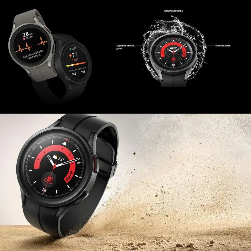 Samsung Galaxy Watch 5 Pro – Gray Titanium, 45mm (SM-R920NZTAMEA) - Dohans Essentials - qatar