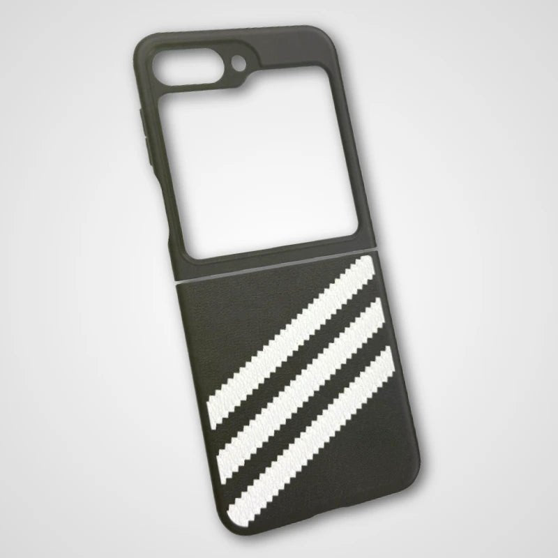 Samsung Galaxy Z Flip 5 Branded 3 - Stripes Snap Case - Dohans Essentials - qatar