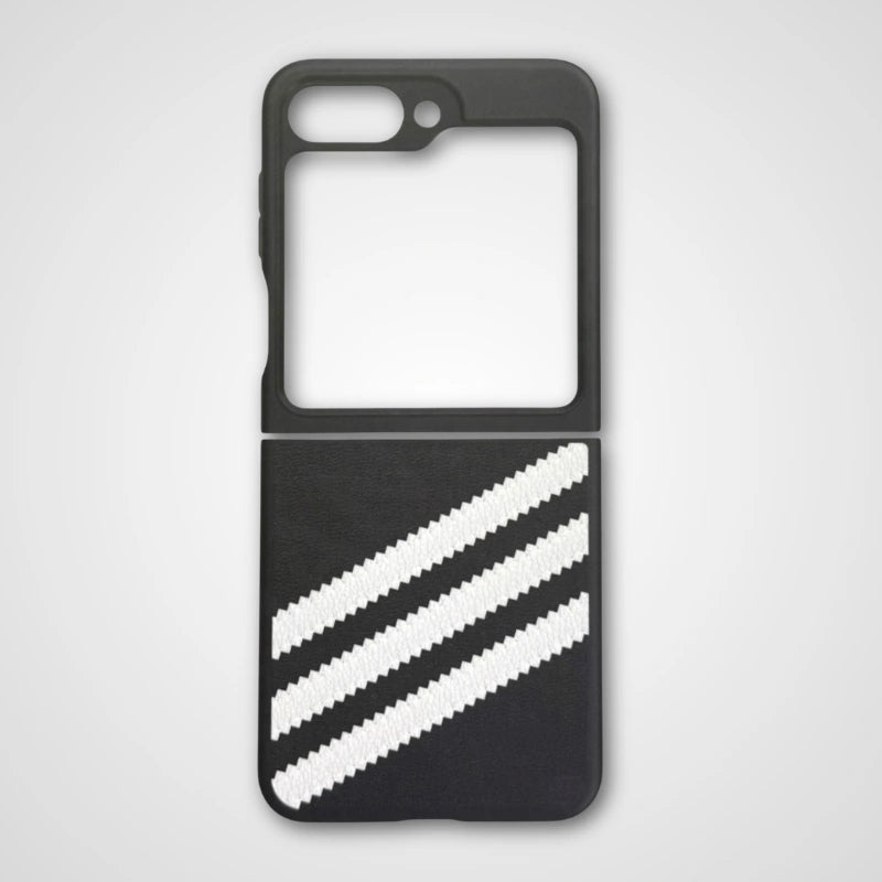 Samsung Galaxy Z Flip 5 Branded 3 - Stripes Snap Case - Dohans Essentials - qatar