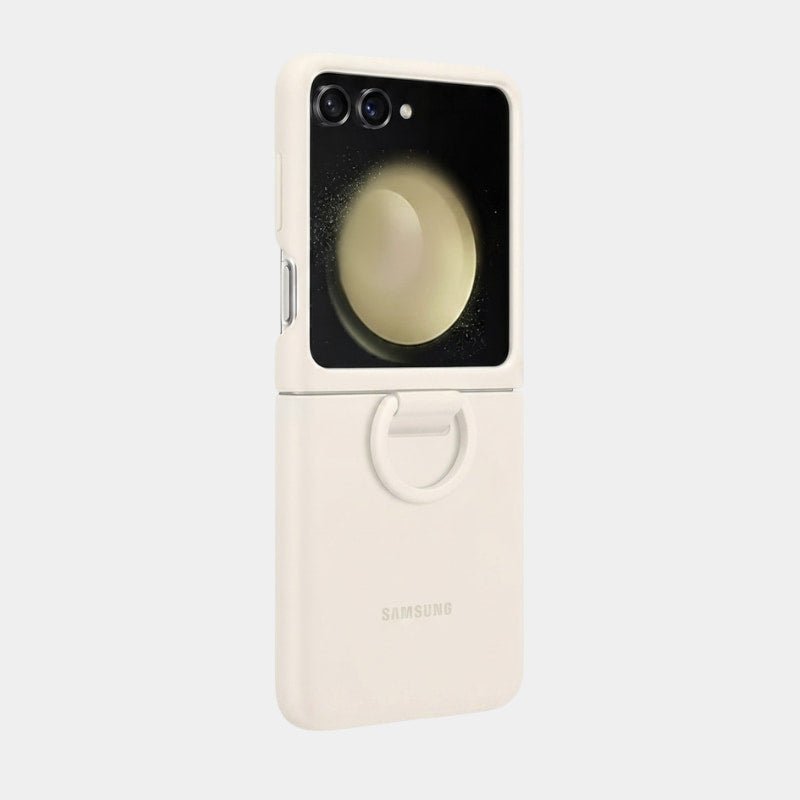 Samsung Galaxy Z Flip 5 Silicone Ring Cover & Case White (EF-PF731) - Dohans Essentials - qatar