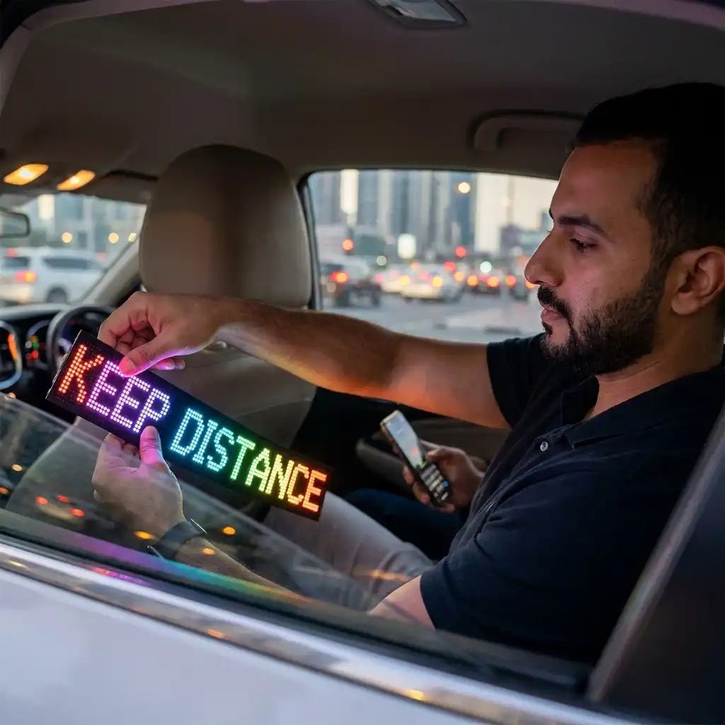 Smart LED Display Panel for Car Windows – Bluetooth App Controlled - Dohans Essentials - qatar
