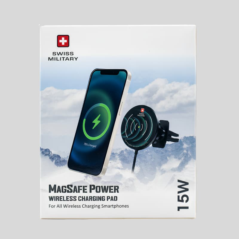 Swiss Military 15W MagSafe Wireless Charger , USB-A Cable Included - Dohans Essentials - qatar