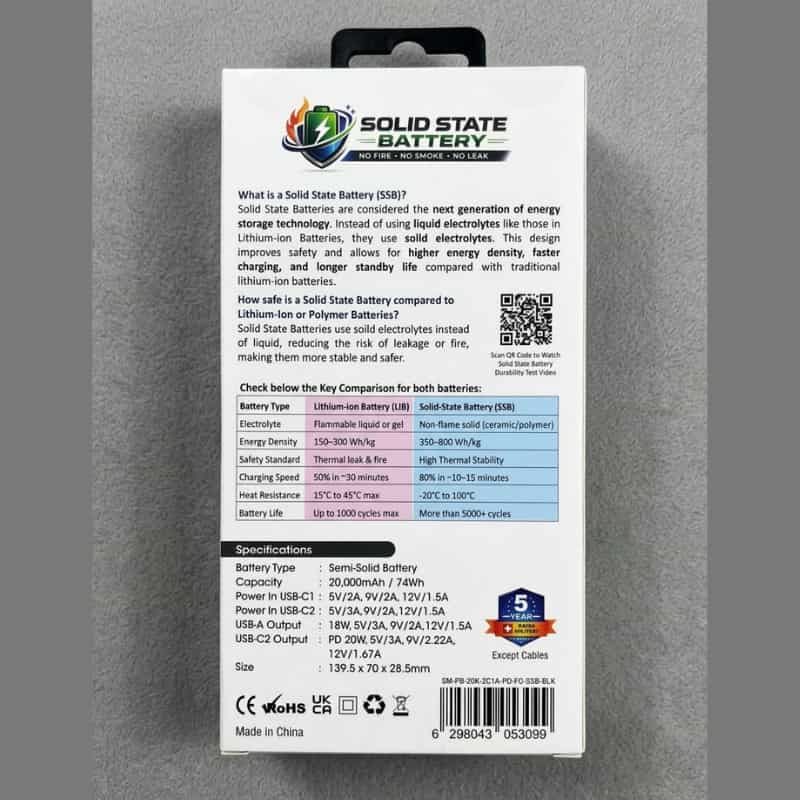 Swiss Military 20000mAh Power Bank(Solid State Battery) Black - Dohans Essentials - qatar
