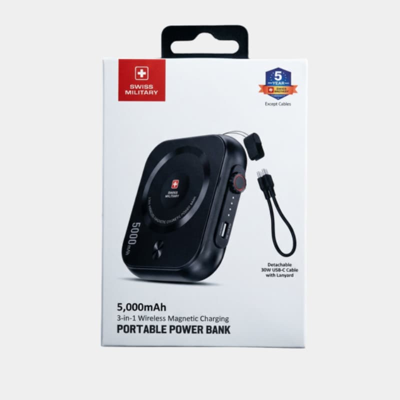 Swiss Military 5000mAh 3 in 1 Portable Power Bank - Dohans Essentials - qatar