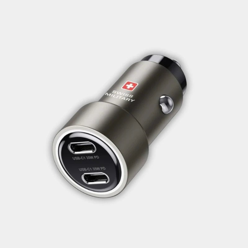 Swiss Military 70W Dual USB-C Car Charger with 50CM Cable | Qatar - Dohans Qatar - qatar
