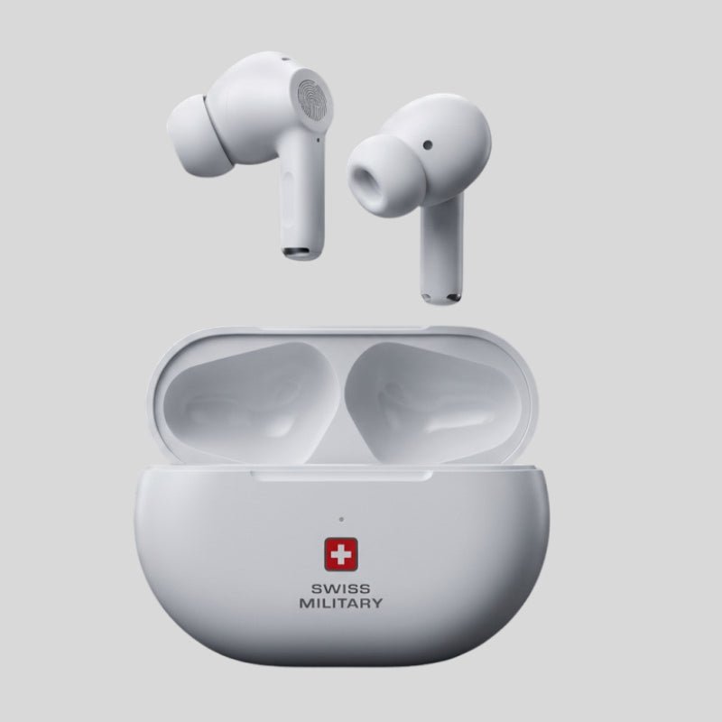 Swiss Military Delta 5 Active Noise Cancellation EarBuds - Dohans Essentials - White - qatar