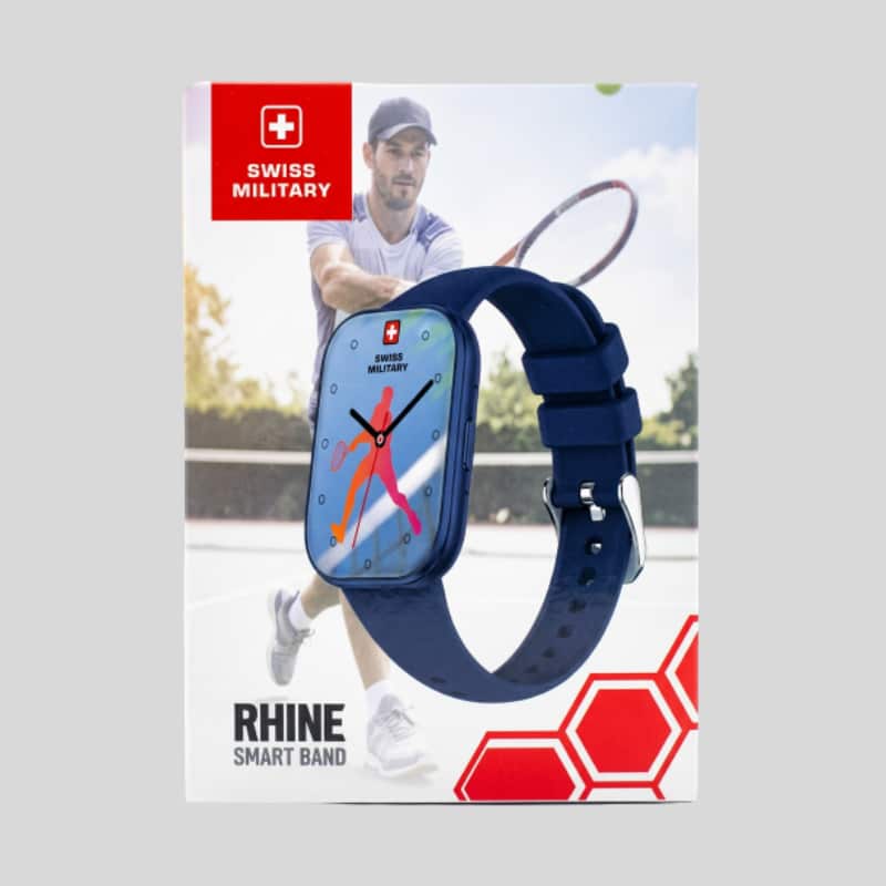 Swiss Military Rhine 3 Talk Smartwatch, SM-BAND-RHINE3, Color- Blue - Dohans Essentials - qatar