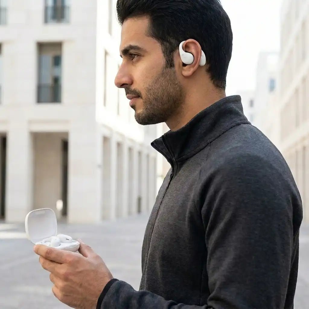 Telzeal TS9 Wireless Open Earbuds – AI Noise Cancelling, 24H Playtime - Dohans Essentials - qatar