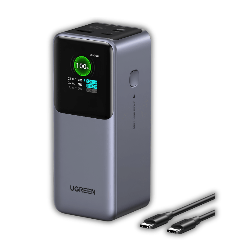 Ugreen Nexode 130W Power Bank 20000mAh Smart Digital Display | USB-Ax1USB-Cx2 | Model-PB721 | Flight Approved - Dohans Qatar - qatar