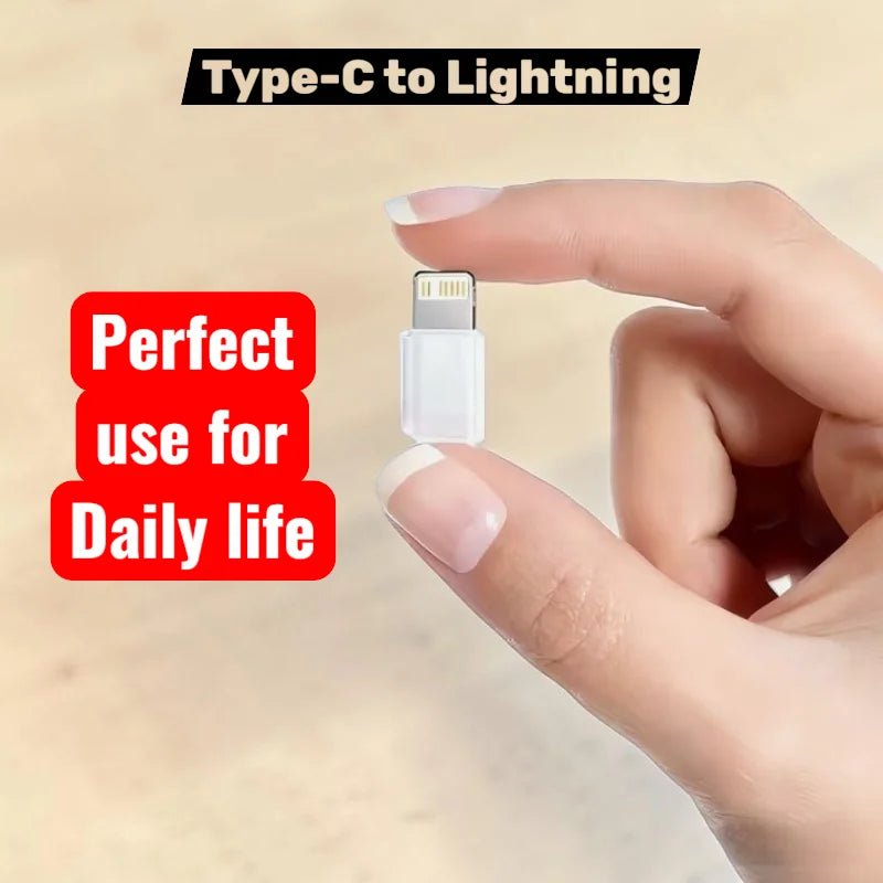 USB - C to Lightning Charging Connector Adapter | Mini Portable Converter - Dohans Essentials - qatar