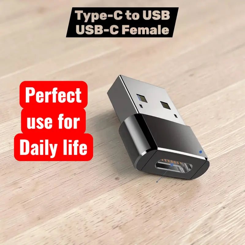 USB - C to USB - A Fast Charging Data Transfer OTG Adapter - Dohans Essentials - Black - qatar
