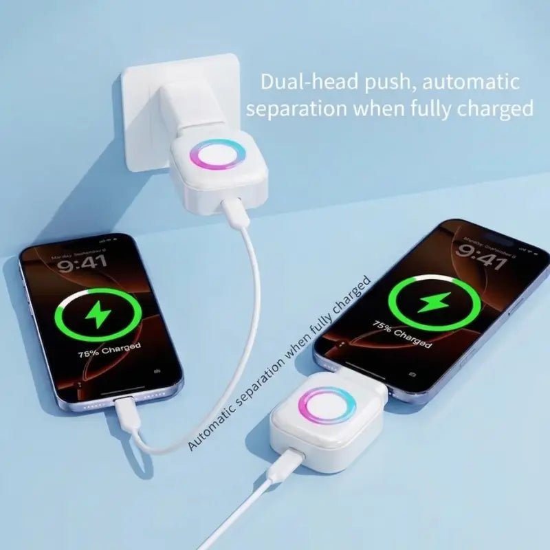 USB Type-C Charging Adapter Colorful Light Indicator Auto Power Off Protection - Dohans Essentials - qatar