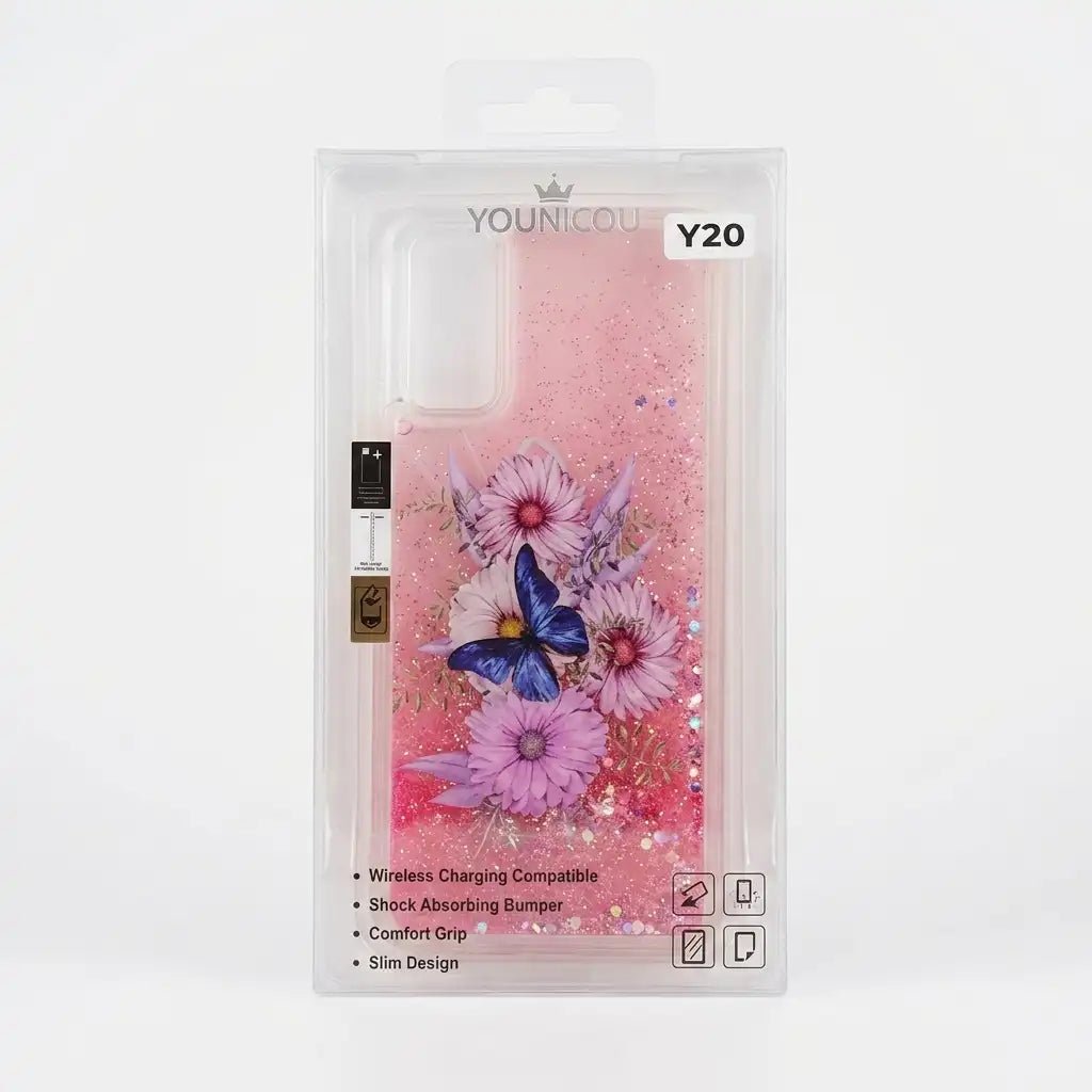 Vivo Y20 Y20i Y12S Y20S Fancy Glitter Cover & Case - Dohans Essentials - Color 2 - qatar