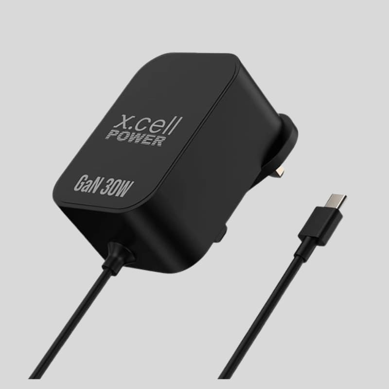 X-Cell GaN 30W Type-C Charger with 1.5M Cable - Dohans Essentials - Black - qatar