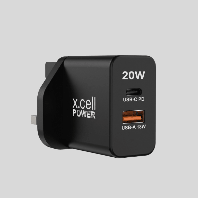 X-Cell GaN II 20W Dual Port Charger USB & Type-C - Dohans Essentials - Black - qatar