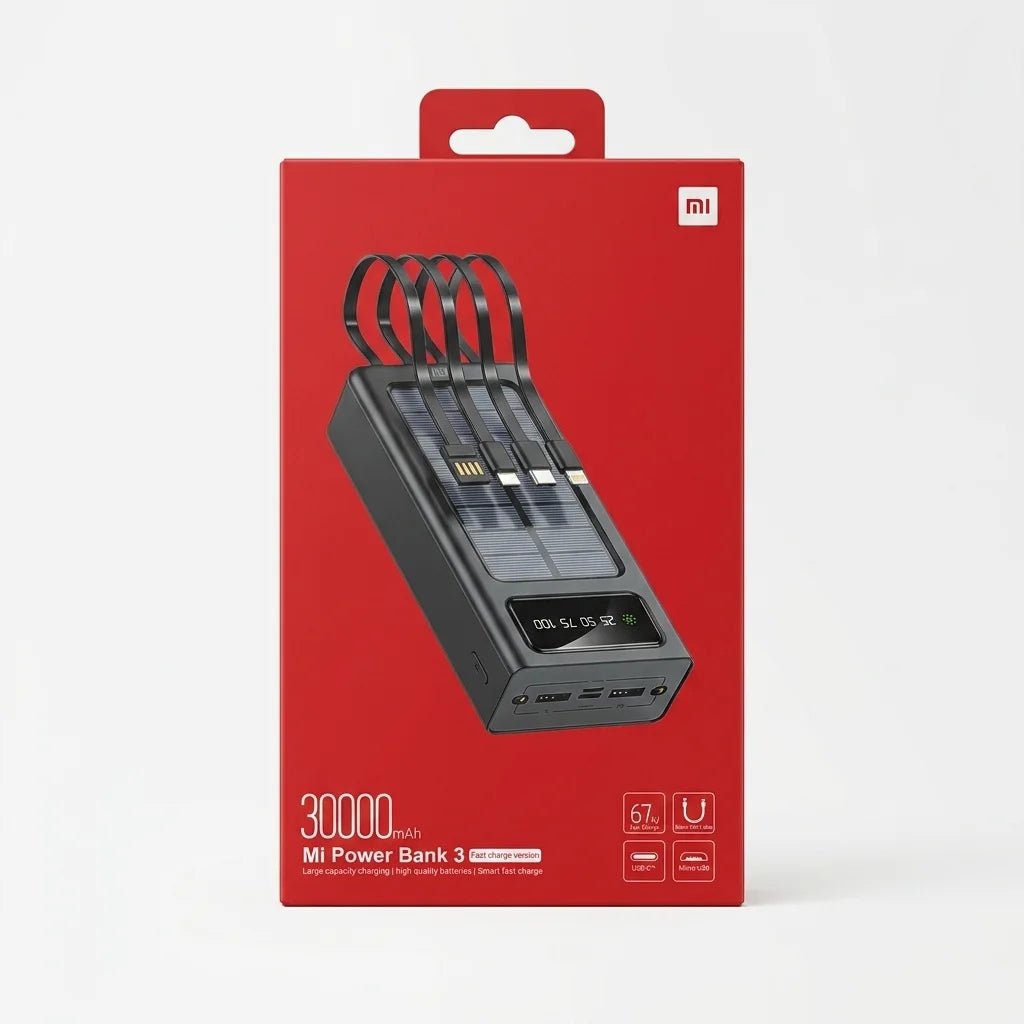 Xiaomi 30000mAh Solar Power Bank 67W Fast Charge - Dohans Essentials - qatar