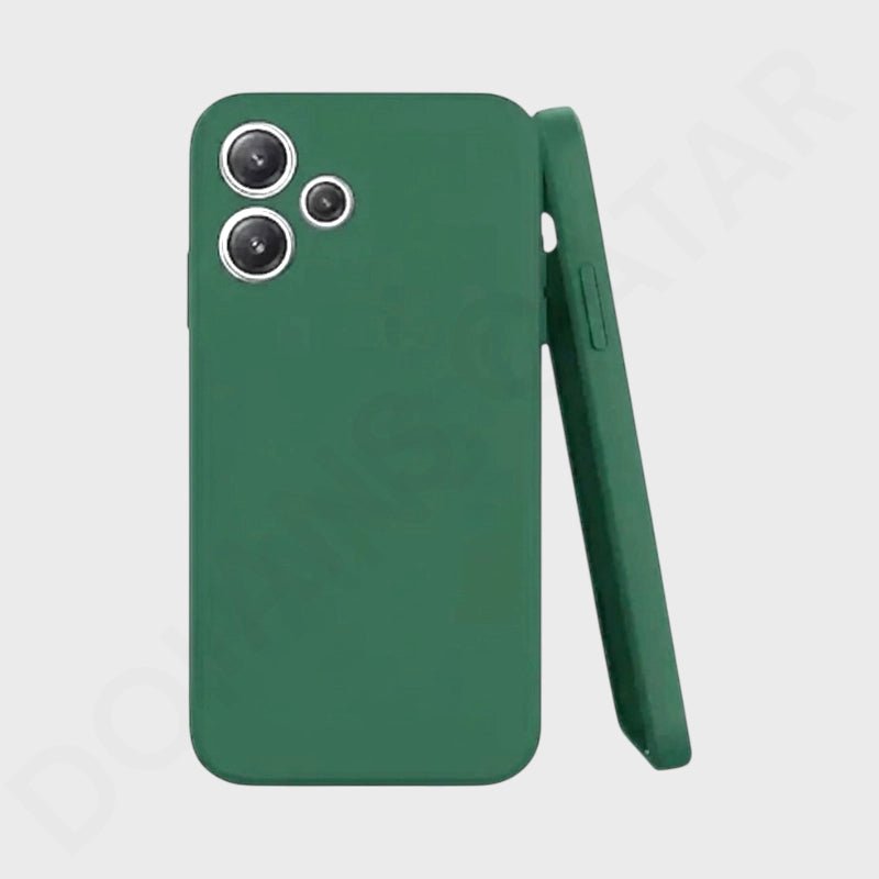 A dark green phone case shown from the back and side on a light gray background.