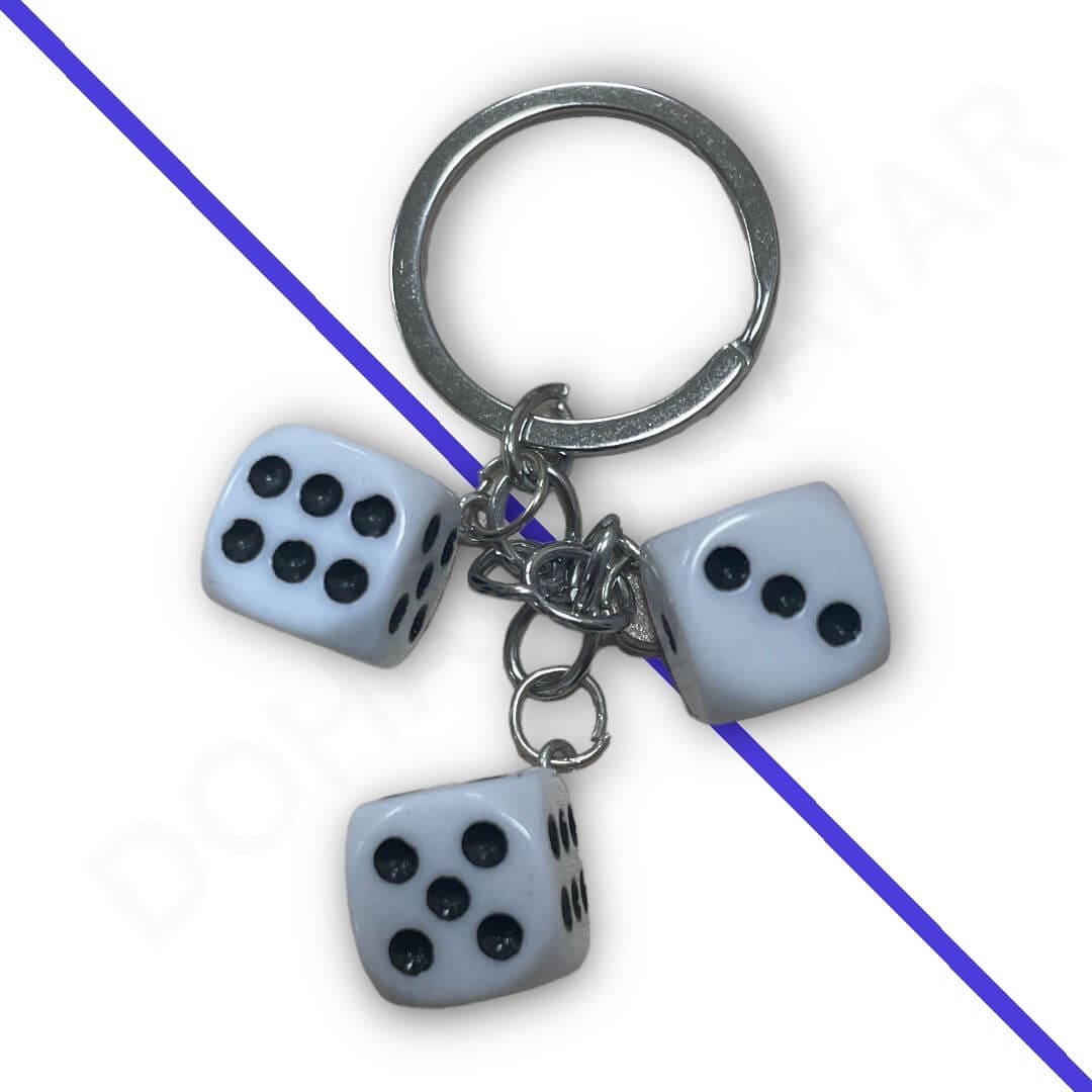 Dohans keyring White Ludo Dice Keyring