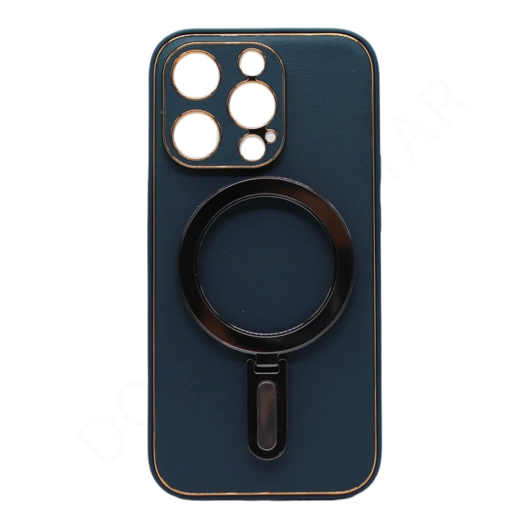 Dohans Mobile Phone Accessories Dark Blue iPhone 14 Pro Gold Border MagSafe Ring Case & Cover