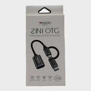 Yesido 2-In-1 OTG USB 2.0 - Mobile Phone Accessories available at Dohans Qatar