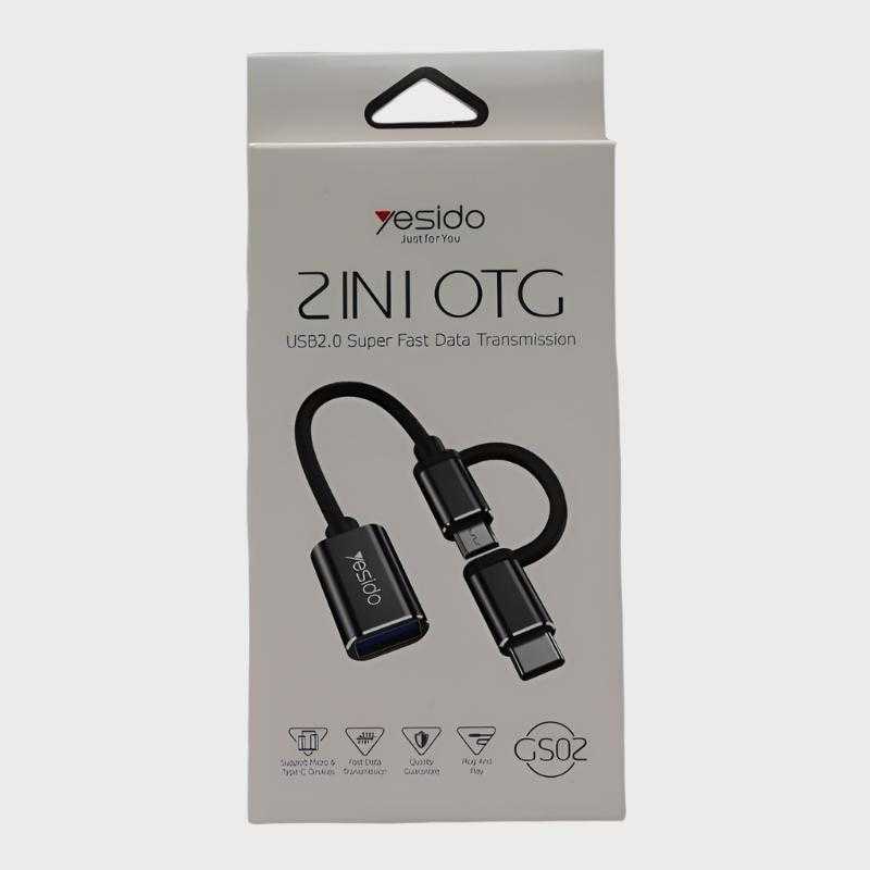 Yesido 2-In-1 OTG USB 2.0 - Mobile Phone Accessories available at Dohans Qatar