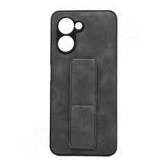 Dohans Mobile Phone case Grey Realme C33 Leather Texture Stand Case & Cover