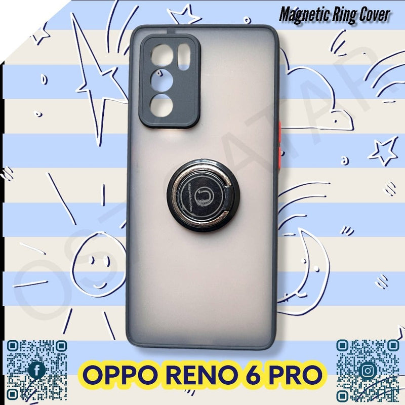 Dohans Mobile Phone Cases Black Oppo Reno 6 Pro 5G - Magnetic Ring Cover