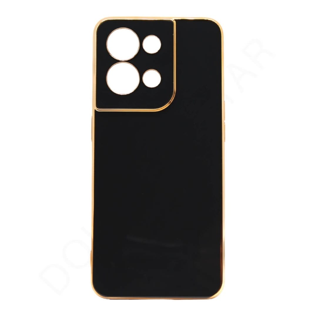 Dohans Mobile Phone Cases Black Oppo Reno 8 Gold Frame Silicone Case & Cover
