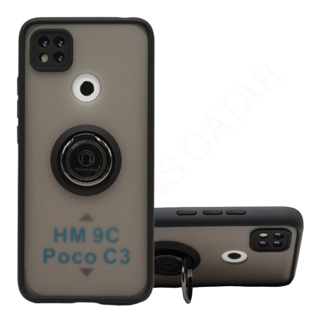 Dohans Mobile Phone Cases Black Xiaomi Redmi 9C - Magnetic Ring Cover