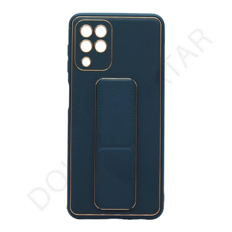 Dohans Mobile Phone Cases Dark Blue Samsung Galaxy A22 4G Gold Boarder Stand Case & Cover