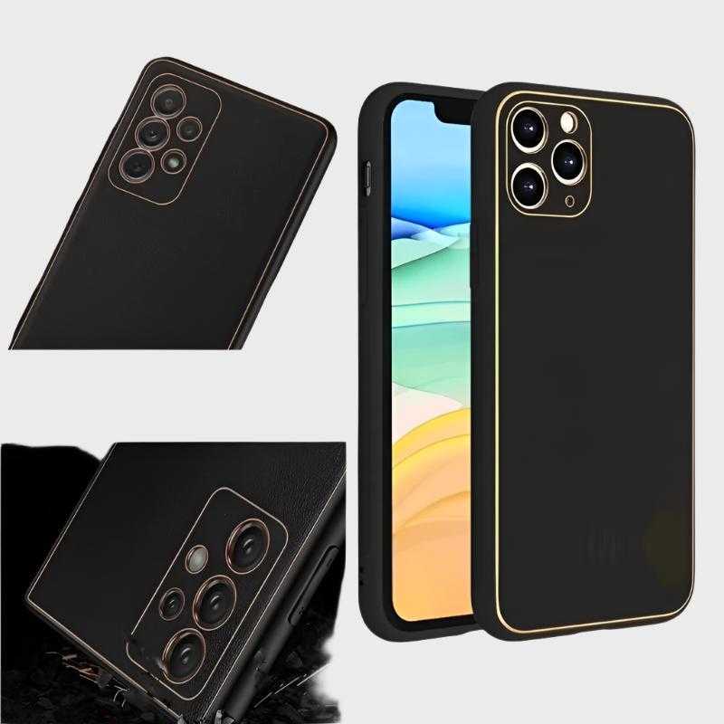 Gold Plated Leather Case & Cover For Samsung Galaxy S Series - Mobile Phone Cases available at Dohans Qatar