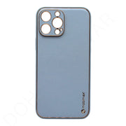 Dohans Mobile Phone Cases Light Blue iPhone 13 Pro Max - Mobimax Gold Border Premium Leather Cover & Cases