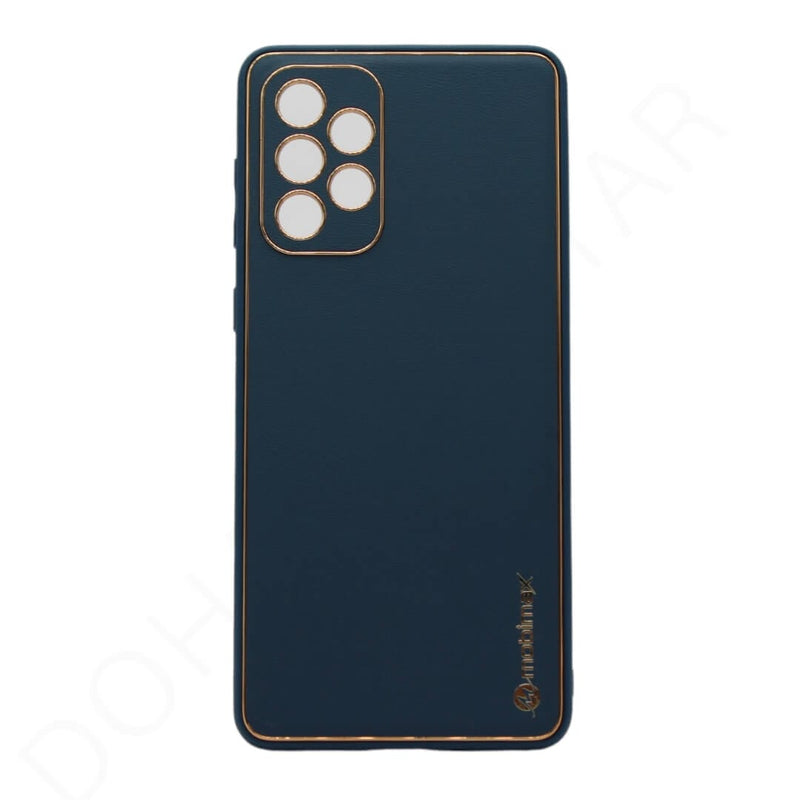 Dohans Mobile Phone Cases Navy Blue Samsung Galaxy A73 - Mobimax Gold Border Premium Leather Cover & Cases