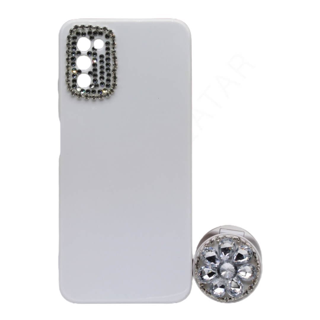 Dohans Mobile Phone Cases Samsung A03s White Stone Decorated Cover