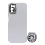 Samsung A03s White Stone Decorated Cover - Mobile Phone Cases available at Dohans Qatar