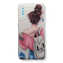 Samsung A70 Girl Printed Clear Cover