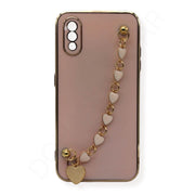 Samsung Galaxy A01 Golden Heart Strap Cover & Cases - Mobile Phone Cases available at Dohans Qatar