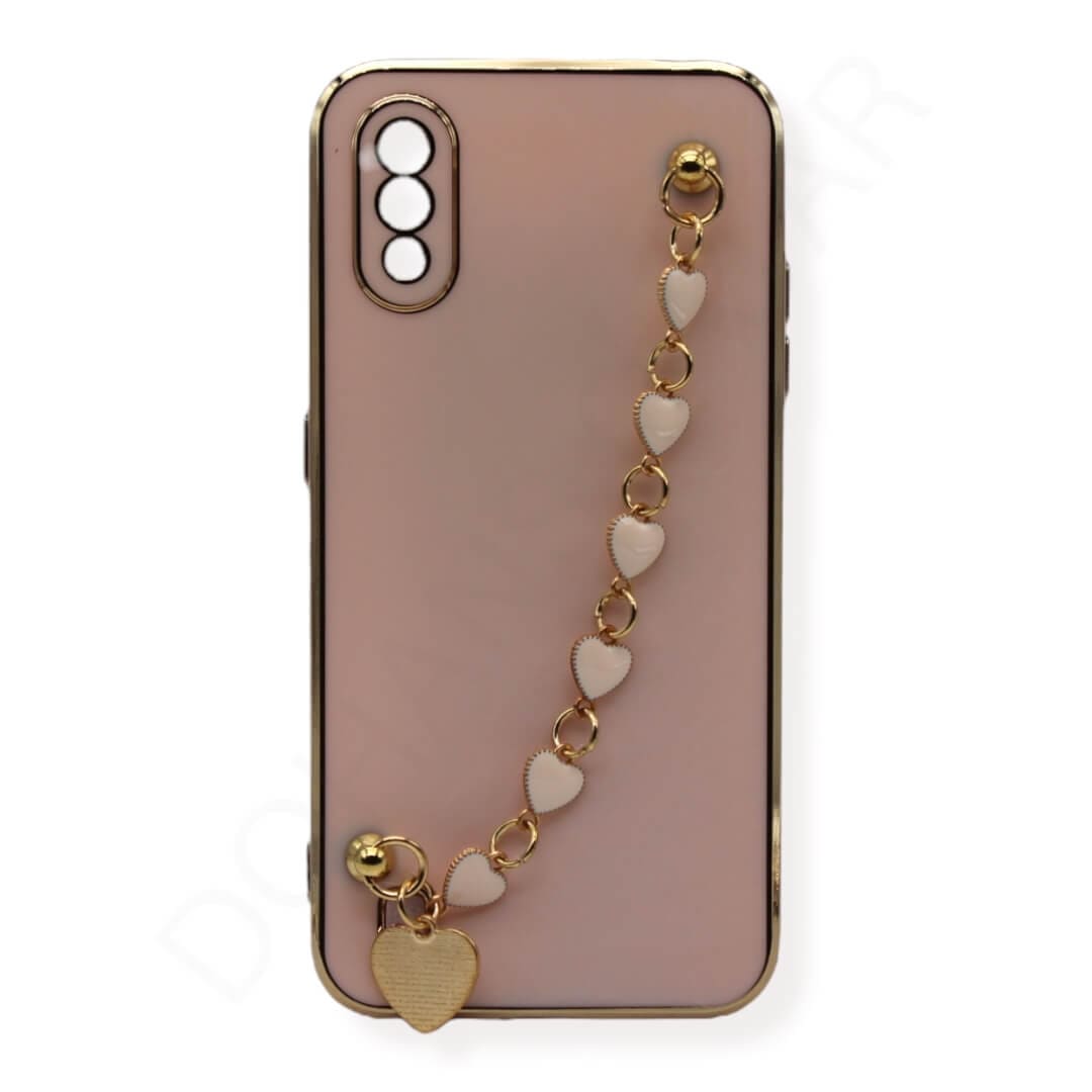 Samsung Galaxy A01 Golden Heart Strap Cover & Cases - Mobile Phone Cases available at Dohans Qatar