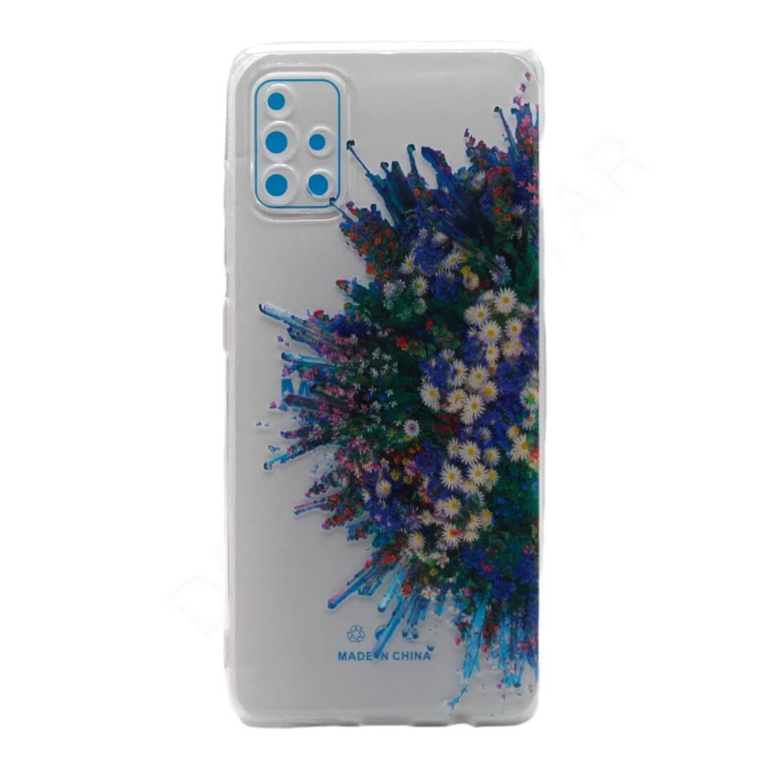 Samsung Galaxy A51 Transparent Flower Printed Cover & Cases - Mobile Phone Cases available at Dohans Qatar