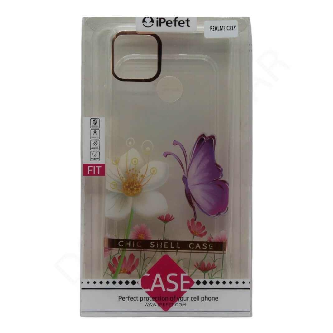 Realme C21Y / C25Y Flower Transparent Cover & Cases - Mobile Phone Cases available at Dohans Qatar